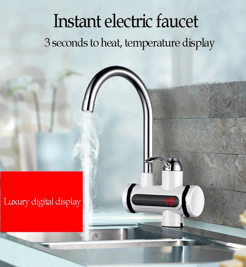 Instant 360° Electric Water Heating Faucet ,tap For Kitchens And Bathrooms | Shock-proof Design | Digital Temp° Display | Hot And Cold Water