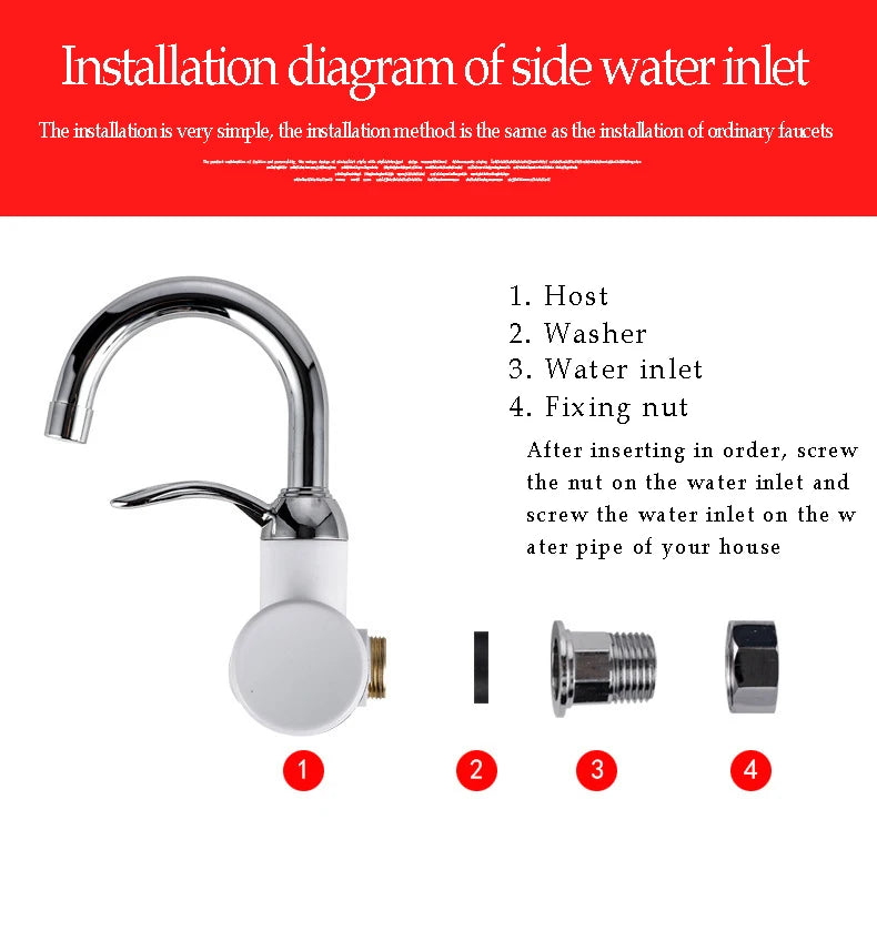 Instant 360° Electric Water Heating Faucet ,tap For Kitchens And Bathrooms | Shock-proof Design | Digital Temp° Display | Hot And Cold Water