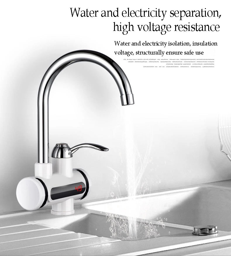 Instant 360° Electric Water Heating Faucet ,tap For Kitchens And Bathrooms | Shock-proof Design | Digital Temp° Display | Hot And Cold Water