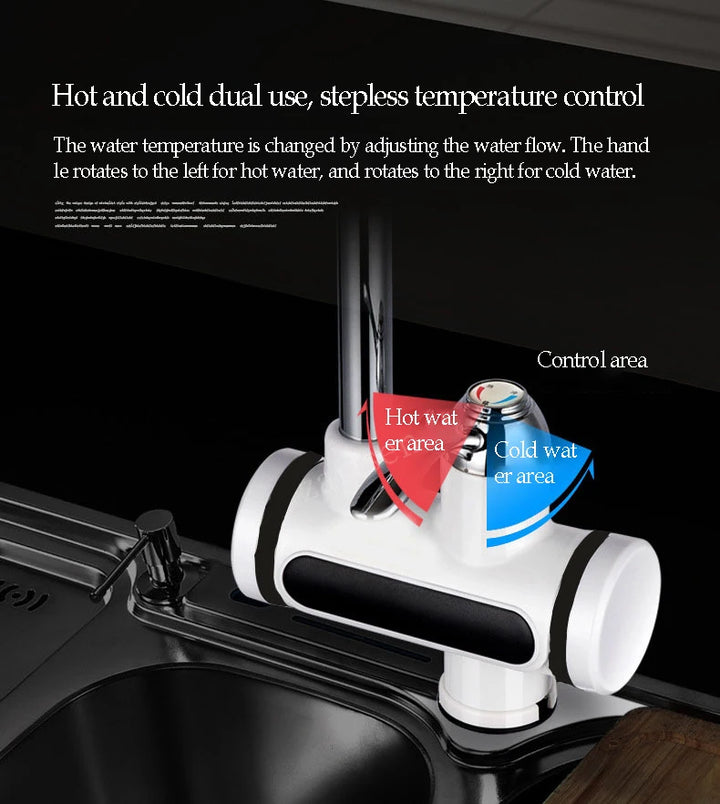 Instant 360° Electric Water Heating Faucet ,tap For Kitchens And Bathrooms | Shock-proof Design | Digital Temp° Display | Hot And Cold Water