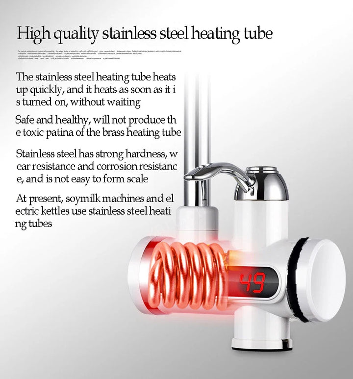 Instant 360° Electric Water Heating Faucet ,tap For Kitchens And Bathrooms | Shock-proof Design | Digital Temp° Display | Hot And Cold Water