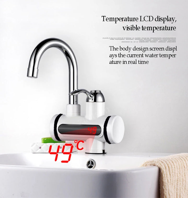 Instant 360° Electric Water Heating Faucet ,tap For Kitchens And Bathrooms | Shock-proof Design | Digital Temp° Display | Hot And Cold Water