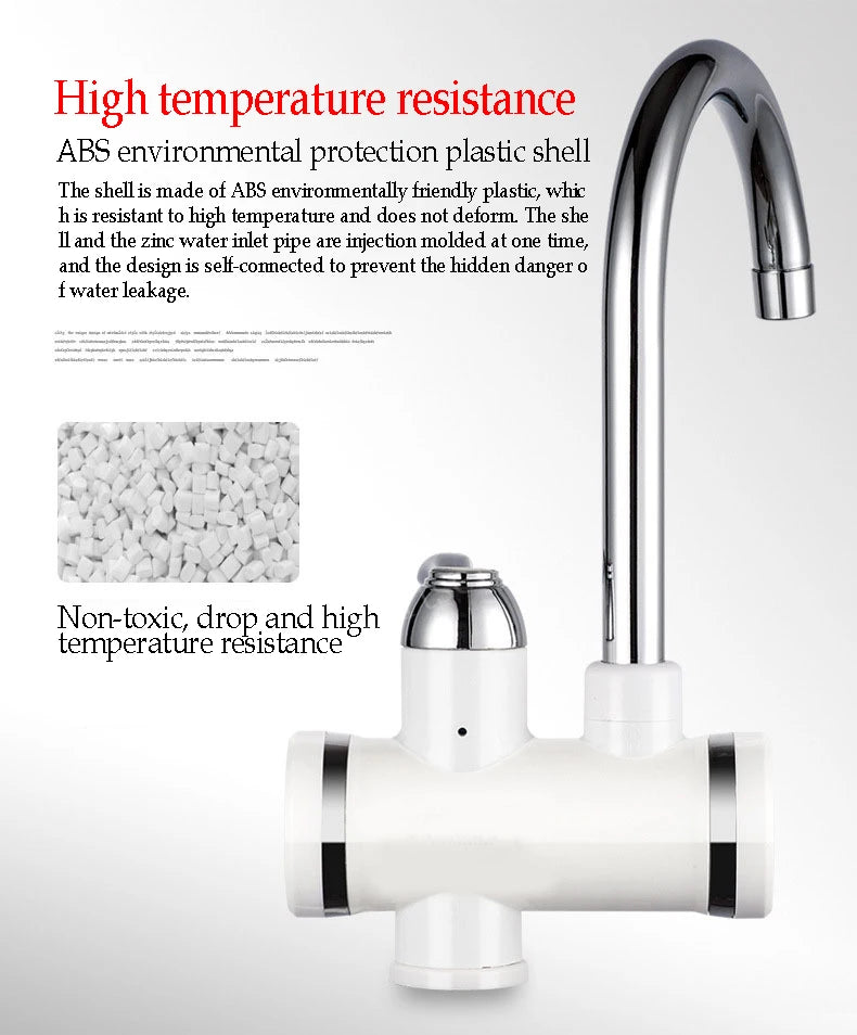 Instant 360° Electric Water Heating Faucet ,tap For Kitchens And Bathrooms | Shock-proof Design | Digital Temp° Display | Hot And Cold Water