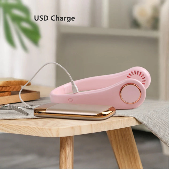 Portable Neck Fan Electric Wireless USB Rechargeable Mini Fan