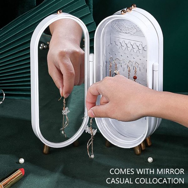 Screen Folding Jewelry Box Jewellery Box Organiser With Mirror