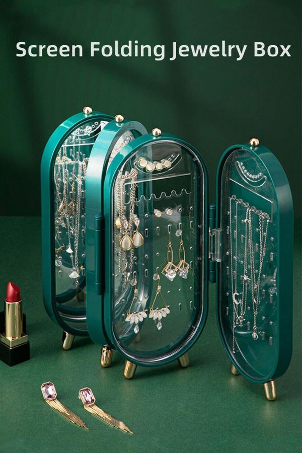 Screen Folding Jewelry Box Jewellery Box Organiser With Mirror