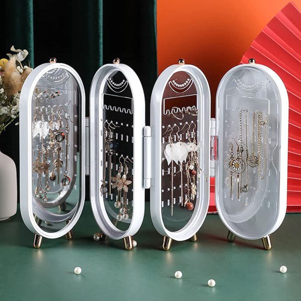 Screen Folding Jewelry Box Jewellery Box Organiser With Mirror