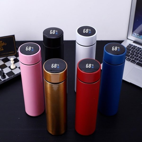 Thermos Water Bottle (Hot & Cold) 500 ML, Temperature Display Vacuum Insulated Water Bottle Thermo Flask Made Of Premium Stainless Steel Coffee Cup