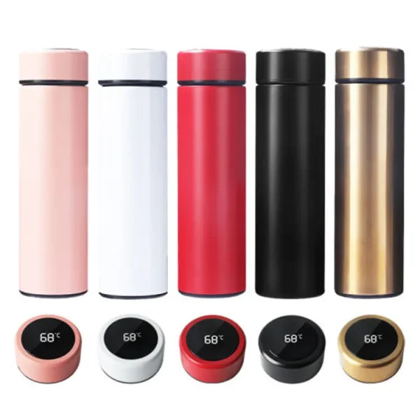 Thermos Water Bottle (Hot & Cold) 500 ML, Temperature Display Vacuum Insulated Water Bottle Thermo Flask Made Of Premium Stainless Steel Coffee Cup