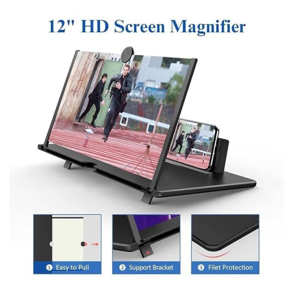 Universal Mobile Phone Screen Magnifier Stick Holder 3d Hd Enlarged Screen Mobile Phone(8 Inches)